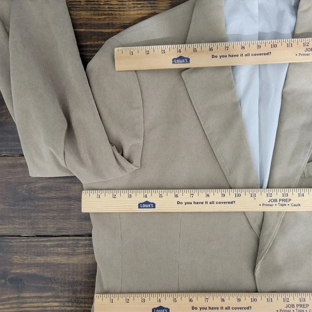 JOS A BANK Men's Sport Coat‎ Blazer Two Button Beige Corduroy Cotton Spandex 43L